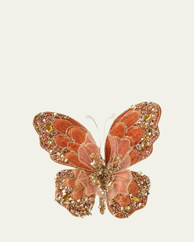Glitter Bead Butterfly on Clip Ornament